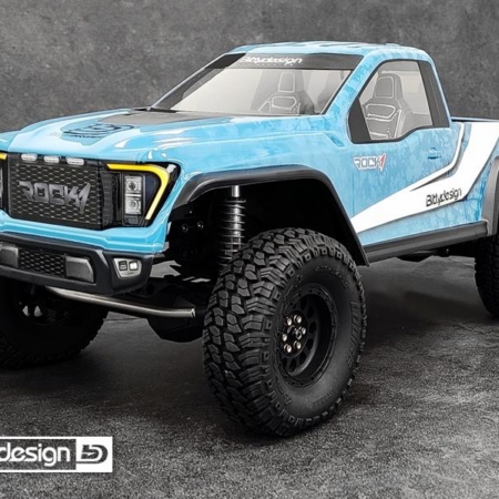 Carrocería transparente Bittydesign ROCK1 1/10 para todos los modelos con distancia entre ejes de 313 mm, precortada, 1 mm