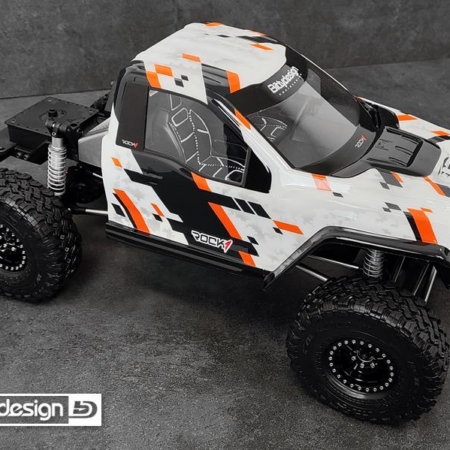 Carrocería transparente Bittydesign ROCK1 1/10 para todos los modelos Rock Crawler con distancia entre ejes de 313 mm, precortada, 1 mm, solo cabina