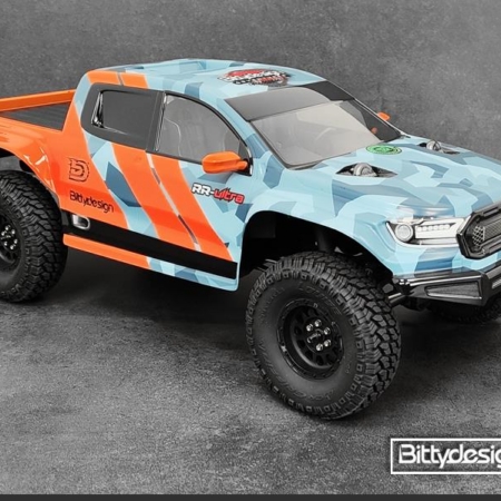 Carrocería transparente Bittydesign RR-ultra 1/10 para todos los modelos Rock Crawler con distancia entre ejes de 313 mm, precortada, 1 mm