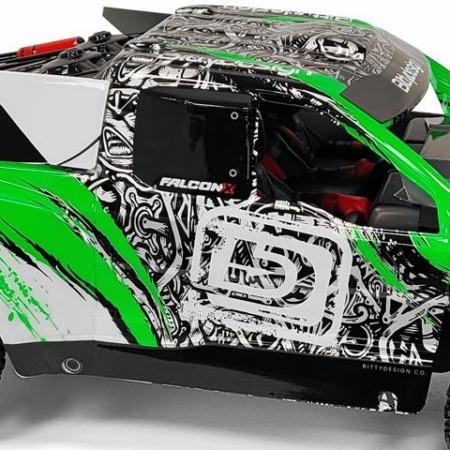 Bittydesign FALCON-X 1/7 Carrocería prepintada para ARRMA Mojave 6S BLX, precortada, 1,5 mm - VERDE