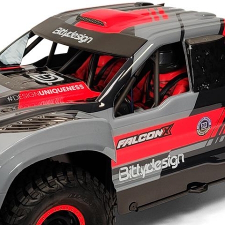 Bittydesign FALCON-X 1/7 carrocería transparente para TRAXXAS UDR, precortada, 1,5 mm
