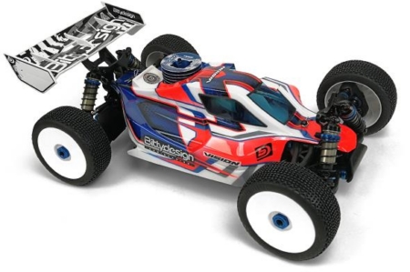 Carrocería de buggy transparente Bittydesign Vision 1/8 Team Associated RC8B3.1 Pre-cut Nitro