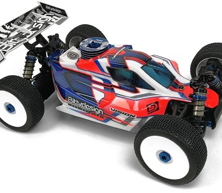 Carrocería de buggy transparente Bittydesign Vision 1/8 Team Associated RC8B3.1 Pre-cut Nitro