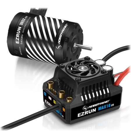 Combo Hobbywing Ezrun MAX10 G2 80A con eje 3652SD-5400kV 3175