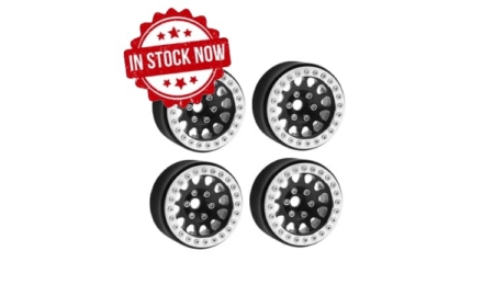 Llantas aluminio Beadlock Negro/Plata 1.9" Crawler (4pcs)
