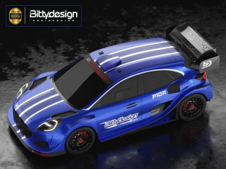 Bittydesign P10R carrocería transparente 1/10 Rally 190 mm, duro 1 mm