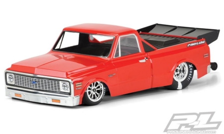 Carrocería transparente para Chevy C-10 1972 para Slash 2WD Drag Car y AE DR10 (con molduras) (PRO355700)