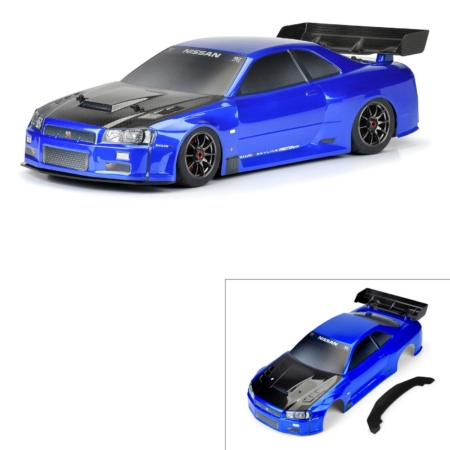 Nissan Skyline R34 Proline 1/7, carrocería pintada (azul): Infract6S