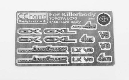 Emblemas metálicos RC4WD para Toyota Killerbody LC70 (VVV-C0374)