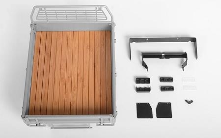 Caja trasera Kober RC4WD con soporte para neumáticos y guardabarros para Toyota LC70 RC4WD TF2 LWB (plateada) (VVV-C0460)