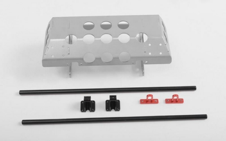 Parachoques de tubo de acero Tarka RC4WD con placa protectora y soportes de anilla en D para Traxxas Mercedes-Benz G 63 AMG 6x6 (VVV-C0983)