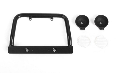 Parachoques delantero con barra de empuje de acero RC4WD y luces de inundación transparentes para Land Rover Defender D90 RC4WD Gelande II 2015 (VVV-C1121)