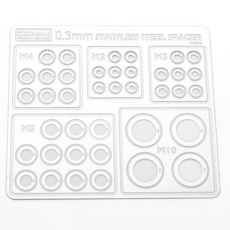 Surtido de espaciadores de acero inoxidable RC4WD de 0,3 mm (VVV-C1221)