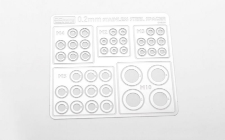 Surtido de espaciadores de acero inoxidable RC4WD de 0,2 mm (VVV-C1222)