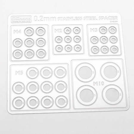Surtido de espaciadores de acero inoxidable RC4WD de 0,2 mm (VVV-C1222)