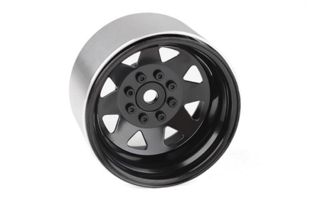 Llantas de acero estampadas con beadlock de 1.9" RC4WD para camioneta de 8 espárragos y plato profundo (negro) (Z-W0084)