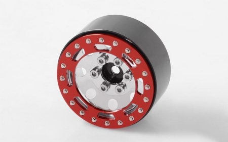 Llantas de acero estampado RC4WD TRO 1.7 con beadlock (rojas/cromadas) (Z-W0225)
