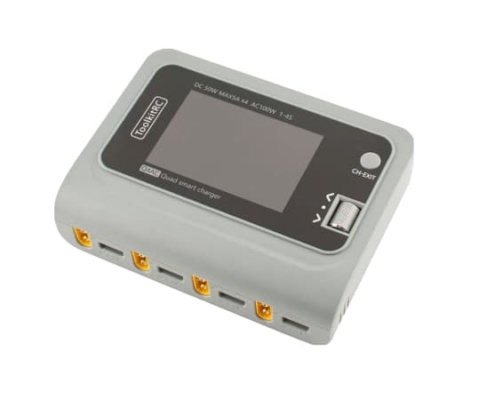 Cargador digital ToolkitRC 4 puertos Q4AC 4 x 50W 5A 1-4S Lipo CA 100W