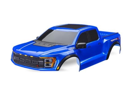 Carrocería, Ford Raptor R, completa (azul) (incluye parrilla, moldura del portón trasero, espejos laterales, calcomanías y montaje sin clip) (requiere soportes de carrocería n.° 10124 y 10125)