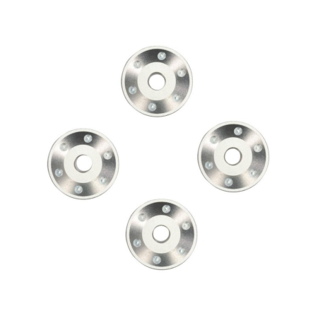 Arandelas de rueda, aluminio mecanizado, color plata (4)