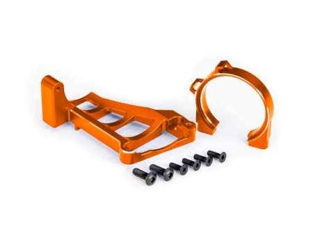Soportes de motor (delantero y trasero) (aluminio 6061-T6 anodizado naranja)/ 3 x 10 mm CCS (con fijador de roscas) (4)/ 4 x 12 mm BCS (con fijador de roscas) (2) (para usar con motor n.° 3461)