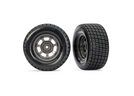 Ruedas delanteras Dirt Oval Gray con neumáticos Hoosier (2)