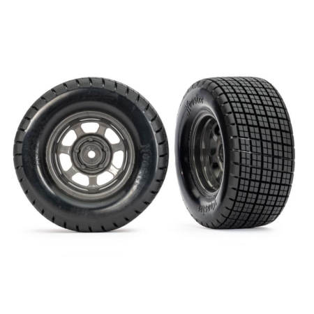 Ruedas delanteras Dirt Oval Gray con neumáticos Hoosier (2)