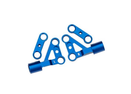 Brazos de suspensión superiores delanteros, aluminio 6061-T6 (anodizado azul) (izquierdo y derecho)/BCS de 2,5 x 5 mm (con fijador de roscas) (2)