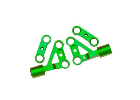 Brazos de suspensión superiores delanteros, aluminio 6061-T6 (anodizado verde) (izquierdo y derecho)/BCS de 2,5 x 5 mm (con fijador de roscas) (2)