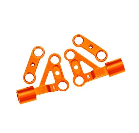 Brazos de suspensión superiores delanteros, aluminio 6061-T6 (anodizado naranja) (izquierdo y derecho)/ 2,5 x 5 mm BCS (con fijador de roscas) (2)