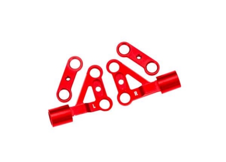 Brazos de suspensión superiores delanteros, aluminio 6061-T6 (anodizado rojo) (izquierdo y derecho)/ 2,5 x 5 mm BCS (con fijador de roscas) (2)