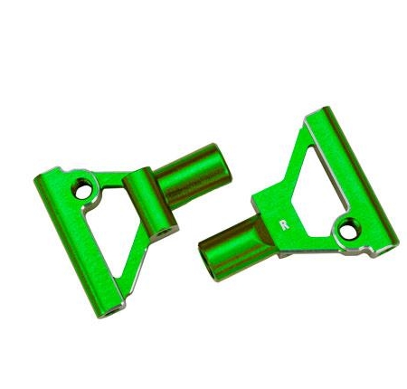 Brazos de suspensión inferiores delanteros, aluminio 6061-T6 (anodizado verde) (izquierdo y derecho)/BCS de 2,5 x 5 mm (con fijador de roscas) (2)