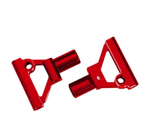 Brazos de suspensión inferiores delanteros, aluminio 6061-T6 (anodizado rojo) (izquierdo y derecho)/ 2,5 x 5 mm BCS (con fijador de roscas) (2)