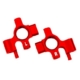 Bloques de dirección, aluminio 6061-T6 (anodizado rojo), izquierdo y derecho/3 x 12 mm BCS (con fijador de roscas) (4)
