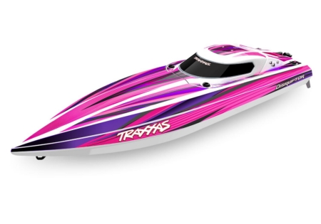 Lancha Traxxas Disruptor 4S de alto rendimiento (40+ MPH), color rosa