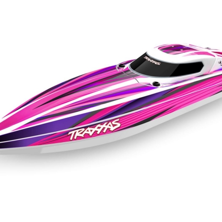 Lancha Traxxas Disruptor 4S de alto rendimiento (40+ MPH), color rosa