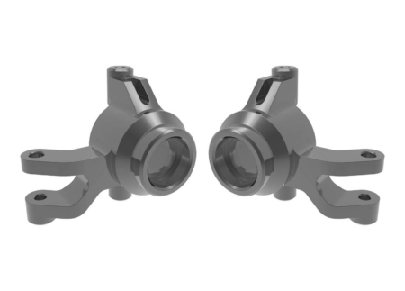 Bloques de dirección, aluminio 6061-T6 (anodizado gris) (izquierdo y derecho)/3 x 12 mm SS (con fijador de roscas) (4)/3 x 15 mm BCS (con fijador de roscas) (2)