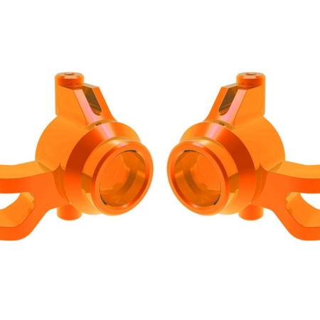 Bloques de dirección, aluminio 6061-T6 (anodizado naranja) (izquierdo y derecho)/ 3 x 12 mm SS (con fijador de roscas) (4)/ 3 x 15 mm BCS (con fijador de roscas) (2)