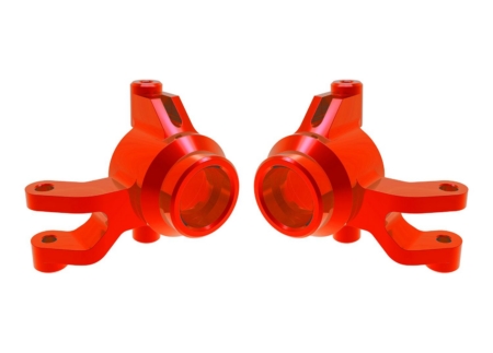 Bloques de dirección, aluminio 6061-T6 (anodizado rojo) (izquierdo y derecho)/3 x 12 mm SS (con fijador de roscas) (4)/3 x 15 mm BCS (con fijador de roscas) (2)