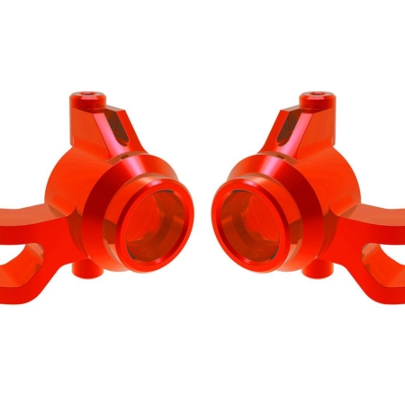 Bloques de dirección, aluminio 6061-T6 (anodizado rojo) (izquierdo y derecho)/3 x 12 mm SS (con fijador de roscas) (4)/3 x 15 mm BCS (con fijador de roscas) (2)