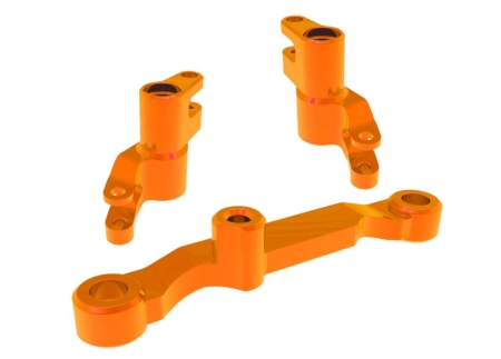 Manivelas de dirección, barra de dirección (aluminio 6061-T6 anodizado naranja) / 3 x 13 mm SS (con fijador de roscas) (2) / 3 x 12 mm BCS (con fijador de roscas) (2) / 5 x 8 x 2,5 mm rodamientos de bolas (2) / 5 x 10 x 4 mm rodamientos de bolas (2)