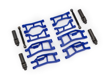 Kit de suspensión, Mini Maxx® WideMaxx®, azul (incluye brazos de suspensión delanteros y traseros, enlaces de convergencia delanteros y semiejes exteriores (extendidos))