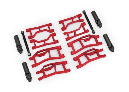 Kit de suspensión, Mini Maxx® WideMaxx®, rojo (incluye brazos de suspensión delanteros y traseros, enlaces de convergencia delanteros y semiejes exteriores (extendidos))