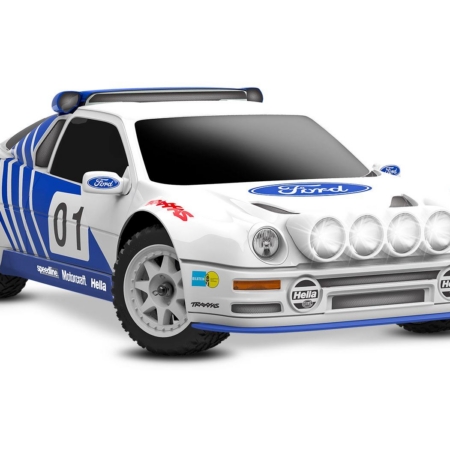 Traxxas Mini Rally VXL Ford RS200 incluye batería y cargador USB Blanco