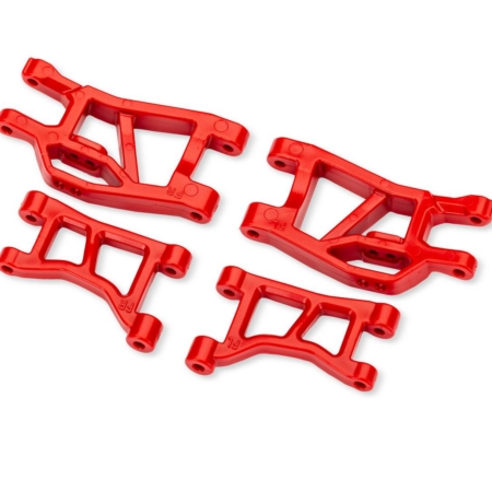 Brazos de suspensión delanteros superiores e inferiores rojos (izq. y der.)