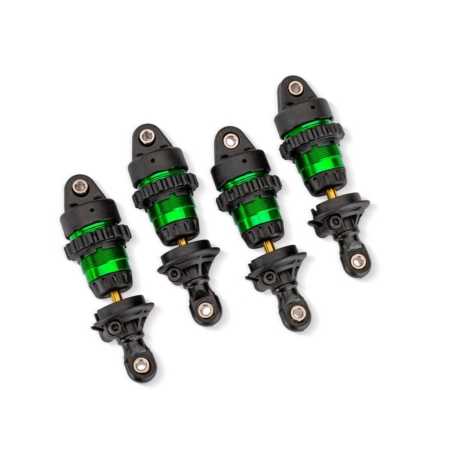 Amortiguadores cortos Mini GTR de aluminio verde (4)