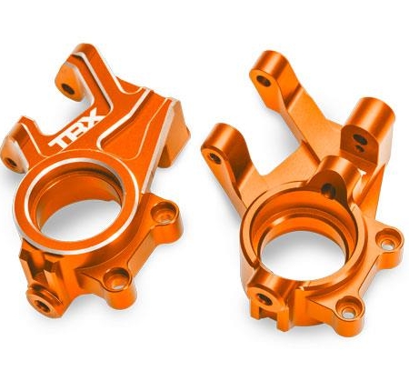 Bloques de dirección, aluminio 6061-T6 (anodizado naranja) (izquierdo y derecho)/ 3 x 8 mm BCS (con fijador de roscas) (2)/ 4 x 35 mm BCS (con fijador de roscas) (2)