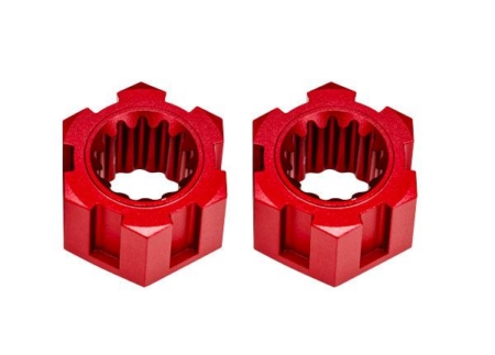 Cubos de rueda, hexagonales, delanteros (aluminio 6061-T6, anodizado rojo) (2)