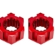 Cubos de rueda, hexagonales, delanteros (aluminio 6061-T6, anodizado rojo) (2)