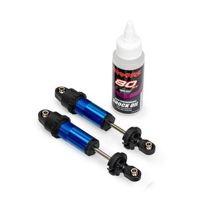 Amortiguadores, GT-Maxx, delanteros, de aluminio, anodizado azul (completamente ensamblados sin resortes) (2)